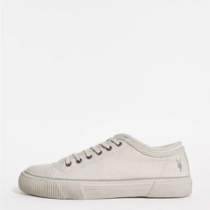 Men’s AllSaints Rigg Ramskull low top canvas sneakers  New,  chalk white color